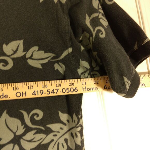 Tommy Bahama hawaiian polo shirt mens L Large short sleeve all over floral blue - Picture 4 of 7